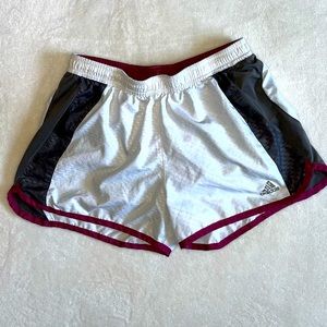 Women’s Adidas Running Shorts (Gray/White/Maroon)